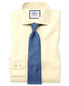  Slim Fit Spread Collar Non-iron Twill Yellow Cotton Dress Shirt Single Cuff Size 14.5/33 By Charles Tyrwhitt