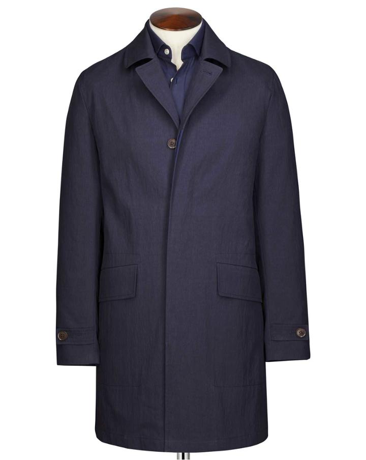 Charles Tyrwhitt Navy Italian Cotton Raincotton Coat Size 36 By Charles Tyrwhitt