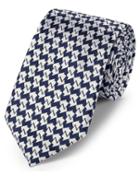  Navy Blue Silk Geometric Classic Tie By Charles Tyrwhitt