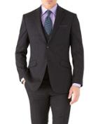 Charles Tyrwhitt Charcoal Slim Fit Hairline Business Suit Wool Jacket Size 40 By Charles Tyrwhitt