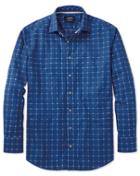 Charles Tyrwhitt Slim Fit Dobby Blue And White Check Textured Cotton Casual Shirt Single Cuff Size Medium By Charles Tyrwhitt