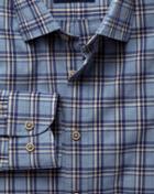 Charles Tyrwhitt Extra Slim Fit Blue And Navy Check Heather Cotton Casual Shirt Single Cuff Size Large By Charles Tyrwhitt