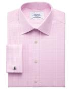 Charles Tyrwhitt Charles Tyrwhitt Classic Fit Small Gingham Light Pink Cotton Dress Shirt Size 15/34