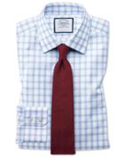 Charles Tyrwhitt Classic Fit Windowpane Check Sky Blue Cotton Dress Shirt Single Cuff Size 15.5/33 By Charles Tyrwhitt