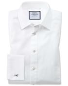 Charles Tyrwhitt Slim Fit Fine Herringbone White Cotton Dress Shirt Single Cuff Size 14.5/33 By Charles Tyrwhitt
