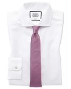  Super Slim Fit White Non-iron Twill Spread Collar Cotton Dress Shirt French Cuff Size 14/33 By Charles Tyrwhitt