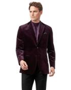  Slim Fit Aubergine Velvet Cotton Jacket Size 36 By Charles Tyrwhitt