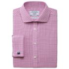 Charles Tyrwhitt Charles Tyrwhitt Raspberry Basket Weave Check Non-iron Spread Extra Slim Fit Shirt (14.5 - 33)