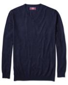  Navy Merino Silk V-neck Merino Silk Sweater Size Medium By Charles Tyrwhitt