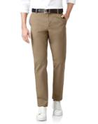  Tan Flat Front Soft Washed Cotton Chino Pants Size W32 L30 By Charles Tyrwhitt