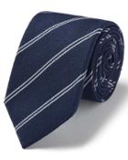  Navy And White Wool Silk Fine Stripe Classic Tie By Charles Tyrwhitt