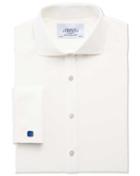 Charles Tyrwhitt Charles Tyrwhitt Extra Slim Fit Spread Collar Non-iron Poplin Cream Cotton Dress Shirt Size 14.5/32