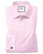 Charles Tyrwhitt Classic Fit Non-iron Twill Pink Cotton Dress Shirt French Cuff Size 15/33 By Charles Tyrwhitt