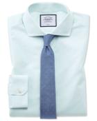  Super Slim Fit Non-iron Tyrwhitt Cool Poplin Aqua Cotton Dress Shirt Single Cuff Size 14.5/33 By Charles Tyrwhitt