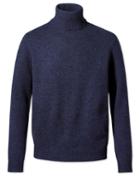  Navy Roll Neck Donegal Merino Wool Sweater Size Medium By Charles Tyrwhitt