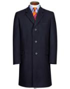 Charles Tyrwhitt Navy Wool And Cashmere Overwool/cashmere Coat Size 40 By Charles Tyrwhitt