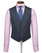 Charles Tyrwhitt Charles Tyrwhitt Airforce Blue End-on-end Business Suit Wool Waistcoat Size W36
