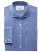 Charles Tyrwhitt Charles Tyrwhitt Extra Slim Fit Spread Collar Non-iron Puppytooth Royal Blue Cotton Dress Shirt Size 14.5/32