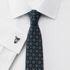 Charles Tyrwhitt Charles Tyrwhitt Navy Luxury Wool Medallion Print Slim Tie