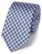 Charles Tyrwhitt Charles Tyrwhitt Royal And White Silk Houndstooth Classic Tie