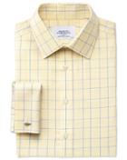 Charles Tyrwhitt Charles Tyrwhitt Slim Fit Non-iron Prince Of Wales Yellow And Royal Blue Cotton Dress Shirt Size 14.5/32