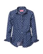 Charles Tyrwhitt Charles Tyrwhitt Women's Semi-fitted Spot Print Navy And White Shirt