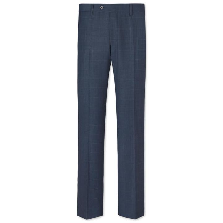 Charles Tyrwhitt Charles Tyrwhitt Airforce Slim Fit Windowpane Sharkskin Business Suit Wool Pants Size W32 L32