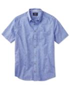 Charles Tyrwhitt Classic Fit Short Sleeve Mid Blue Cotton/linen Casual Shirt Single Cuff Size Small By Charles Tyrwhitt
