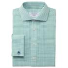Charles Tyrwhitt Charles Tyrwhitt Green Basket Weave Check Non-iron Spread Classic Fit Shirt (15 - 33)