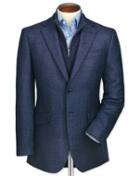 Charles Tyrwhitt Slim Fit Blue Birdseye Lambswool Wool Jacket Size 40 By Charles Tyrwhitt