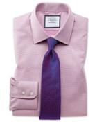  Slim Fit Magenta Cube Weave Egyptian Cotton Dress Shirt French Cuff Size 14.5/33 By Charles Tyrwhitt