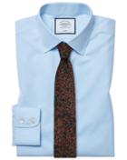  Slim Fit Sky Blue Non-iron Poplin Cotton Dress Shirt Single Cuff Size 15/32 By Charles Tyrwhitt