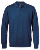 Charles Tyrwhitt Charles Tyrwhitt Mid Blue Merino Wool Polo Neck Sweater Size Large