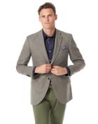  Slim Fit British Wool With Cashmere Cotton/cashmere Jacket In Silver Size 36 By Charles Tyrwhitt