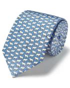  Sky Polar Bear And Salmon Print Classic Silk Tie By Charles Tyrwhitt