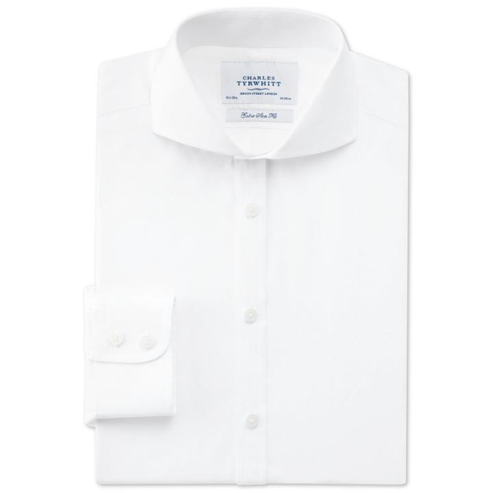 Charles Tyrwhitt Charles Tyrwhitt White Peached Extreme Spread Extra Slim Fit Shirt (152)