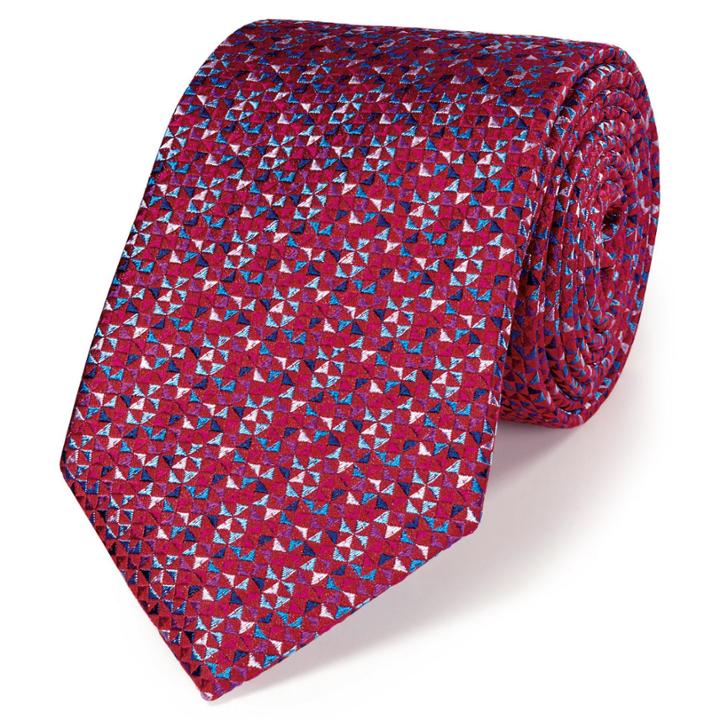 Charles Tyrwhitt Charles Tyrwhitt Luxury Red Micro Triangle Jermyn Street Geometric Tie