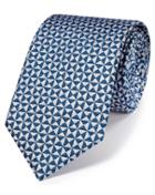 Charles Tyrwhitt Charles Tyrwhitt Blue Silk Luxury English End-on-end Geometric Tie