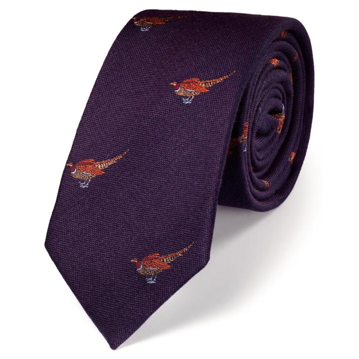 Charles Tyrwhitt Charles Tyrwhitt Classic Slim Purple Pheasant Country Tie