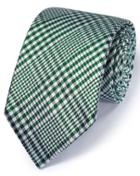 Charles Tyrwhitt Green Silk Classic Prince Of Wales Checkered Tie By Charles Tyrwhitt