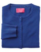 Charles Tyrwhitt Charles Tyrwhitt Royal Blue Merino Cashmere Cardigan Size 14