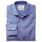 Charles Tyrwhitt Charles Tyrwhitt Blue Slub Plain Business Casual Semi-spread Slim Fit Shirt (15 - 35)