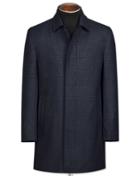  Navy Houndstooth Wool Car Wool Coat Size 42 By Charles Tyrwhitt