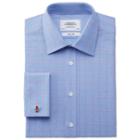 Charles Tyrwhitt Charles Tyrwhitt Slim Fit Prince Of Wales Check Pink Satin Egyptian Cotton Dress Shirt Size 14.5/33