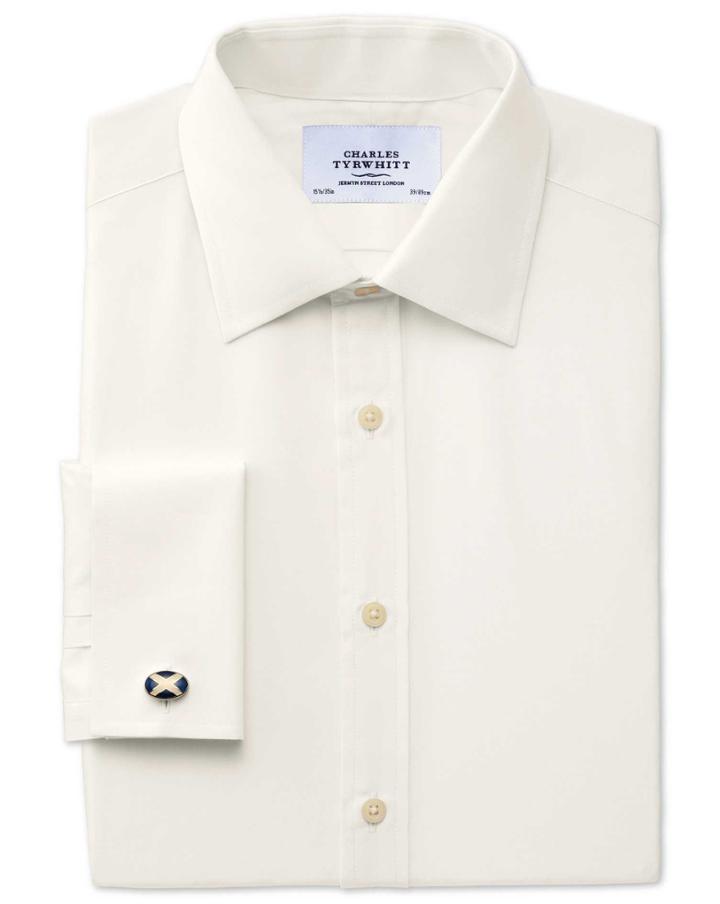 Charles Tyrwhitt Charles Tyrwhitt Classic Fit End-on-end Cream Shirt