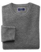 Charles Tyrwhitt Grey Lambswool Rib Crew Neck Sweater Size Medium By Charles Tyrwhitt