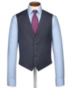 Charles Tyrwhitt Charles Tyrwhitt Airforce Blue Twill Business Suit Wool Waistcoat Size W36