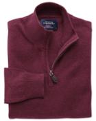Charles Tyrwhitt Charles Tyrwhitt Wine Cotton Cashmere Zip Neck Cotton/cashmere Sweater Size Xs