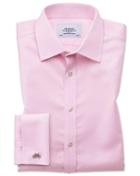 Charles Tyrwhitt Classic Fit Non-iron Puppytooth Light Pink Cotton Dress Shirt French Cuff Size 15.5/35 By Charles Tyrwhitt