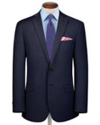 Charles Tyrwhitt Charles Tyrwhitt Ink Blue Classic Fit Sharkskin Business Suit Wool Jacket Size 44